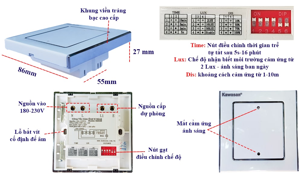 Công tắc cảm ứng vi sóng RS06B