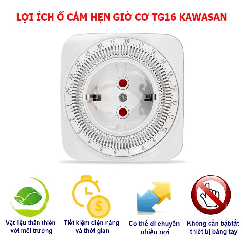 Lợi ích ổ cắm hẹn giờ dạng cơ TG16