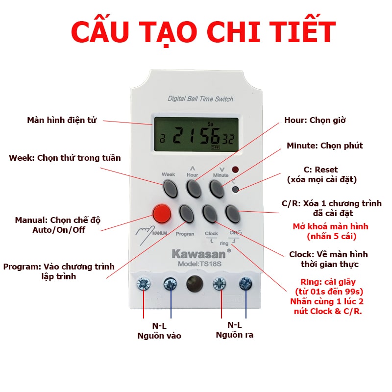 Công tắc hẹn giờ điện tử TS18S
