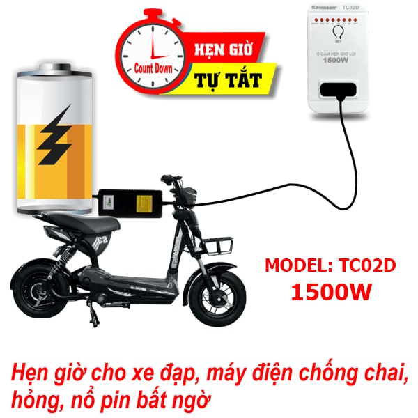 ổ cắm hẹn giờ lùi TC02D Kawasan