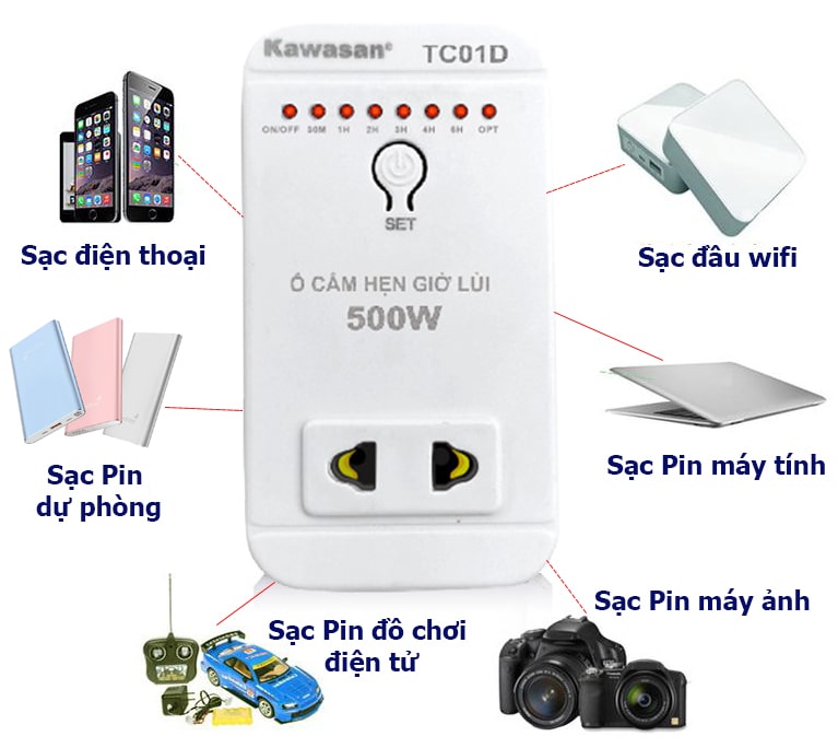Ổ cắm hẹn giờ lùi TC01D Kawasan