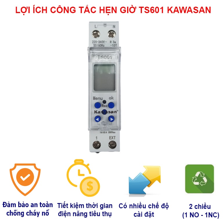 Lợi ích công tắc hẹn giờ thanh ray TS01