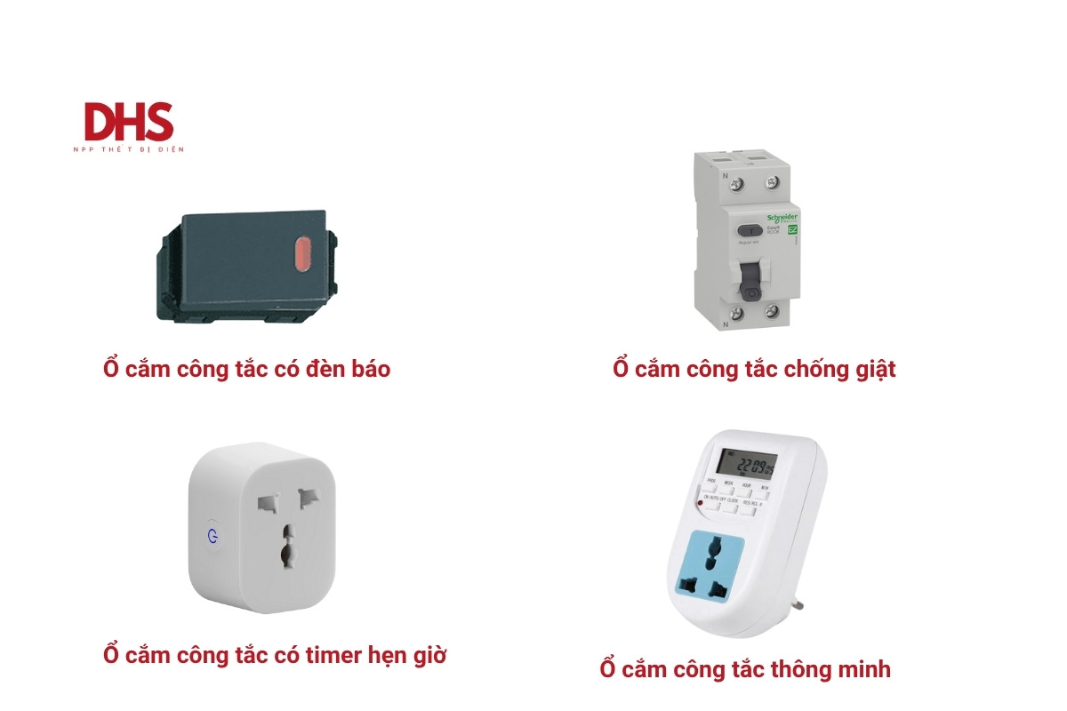 Các loại ổ cắm công tắc điện theo chức năng